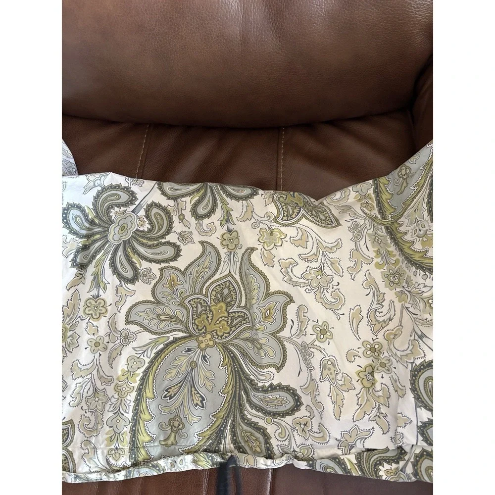 Pottery Barn KING duvet  Paisley 2 EURO ‎ Size Pillow Shams  Case Blue/Green